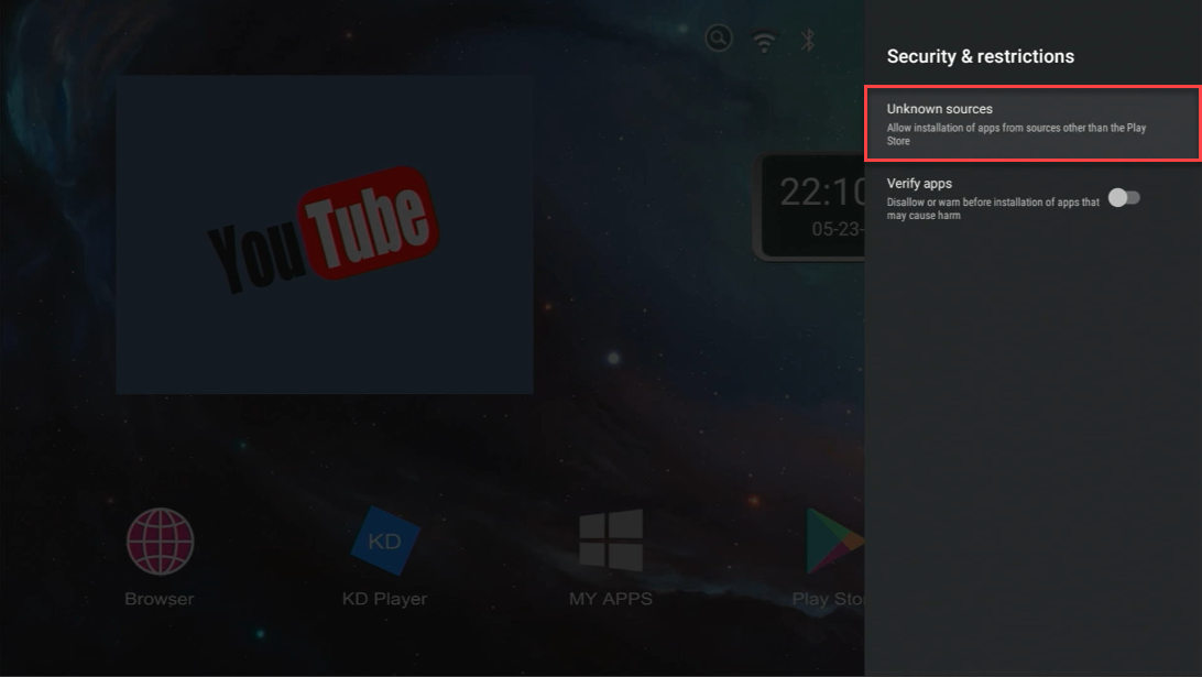 How to install a Player on Android from an APK 