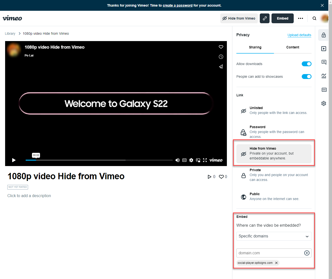 Vimeo app lg online tv