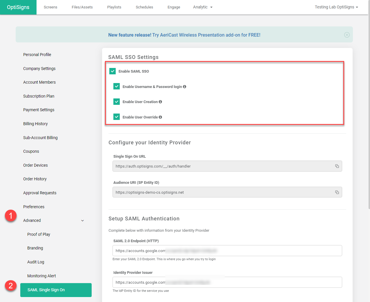 How to set up SAML 2.0 with OptiSigns and Google Workspace – OptiSigns