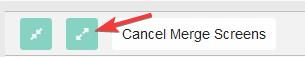 image showing arrow pointing toward unmerge screen option