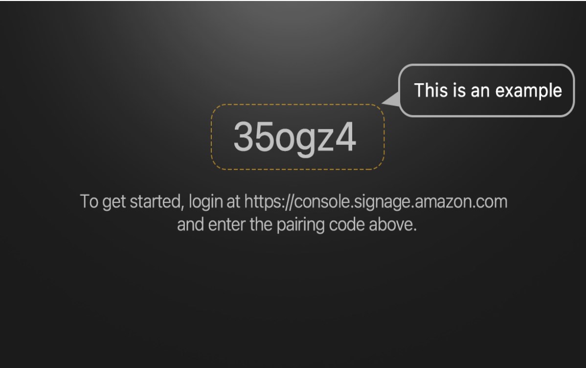 amazon digital signage stick screen pairing example