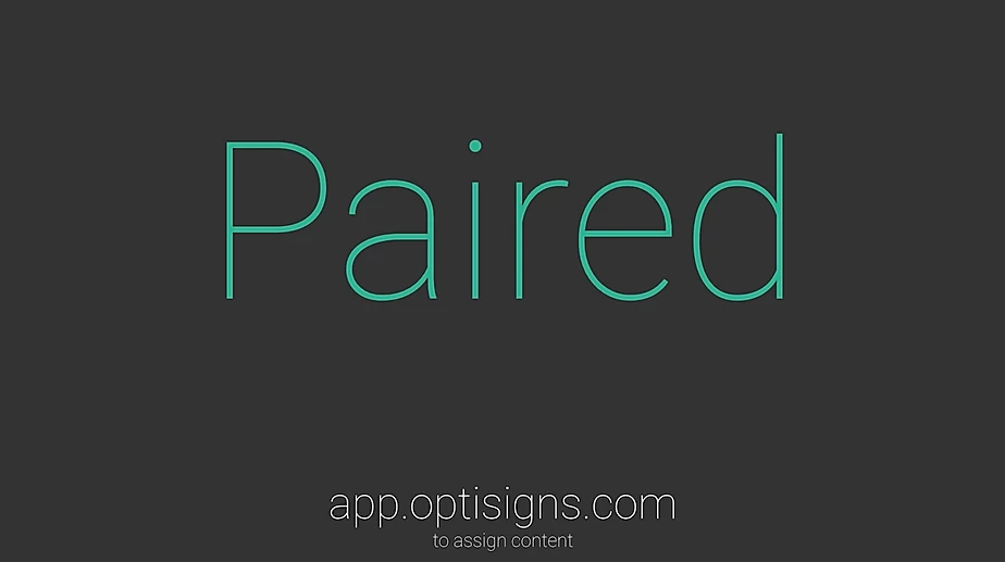 optisigns app paired screen