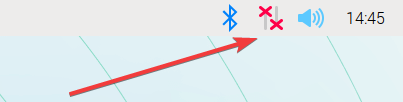 raspberry pi os with arrow pointing at network option