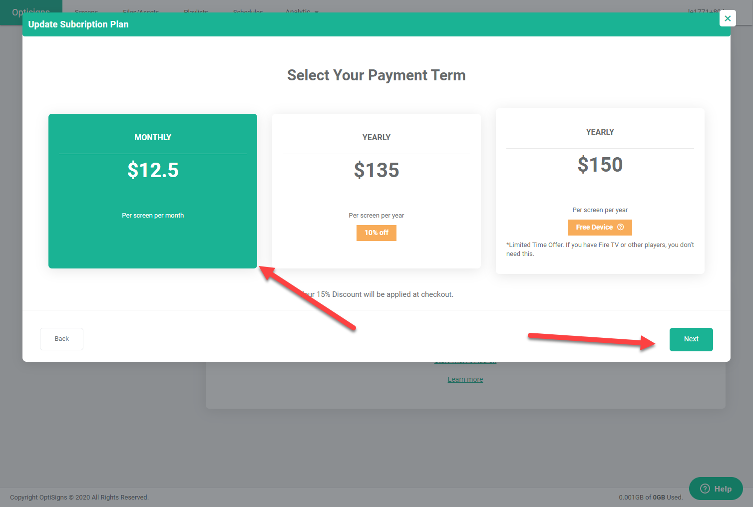 Billing: How do I change my subscription plan? – OptiSigns