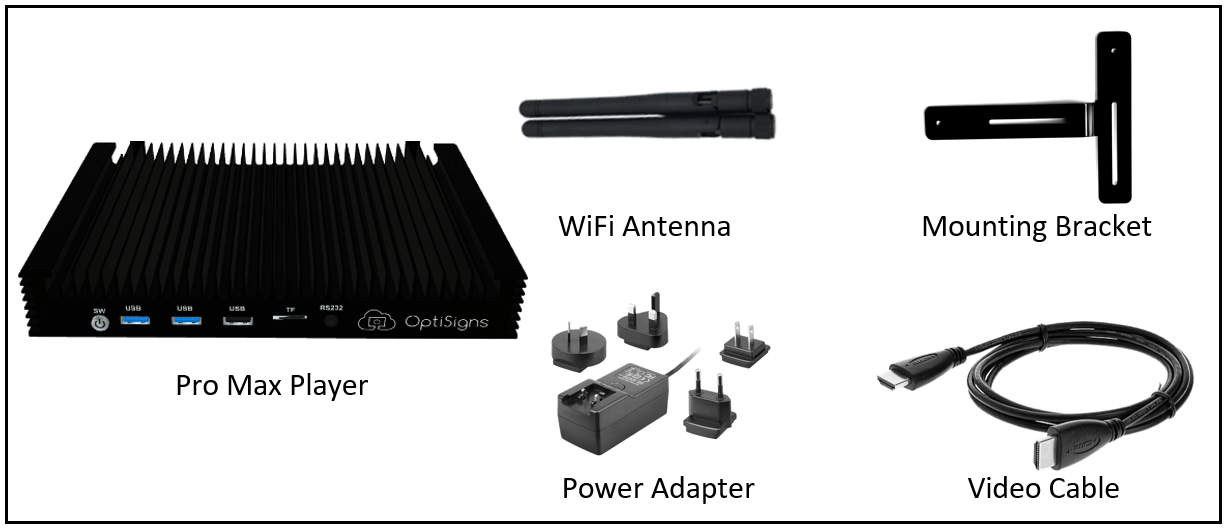 optisigns promax player whats in the box