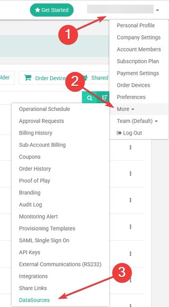 how to navigate to datasource