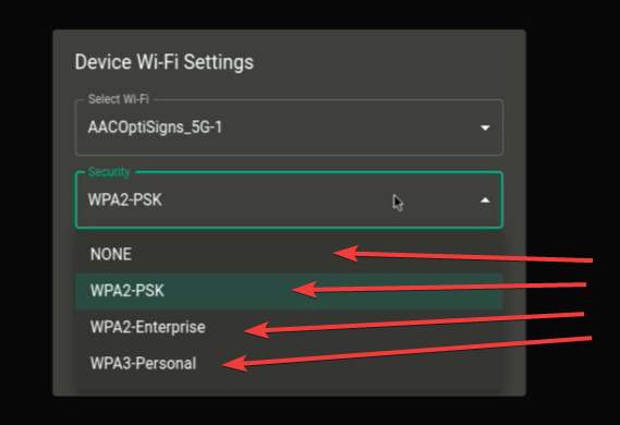 setting up wifi security protocol