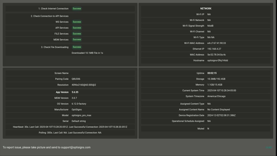 promax troubleshooting menu