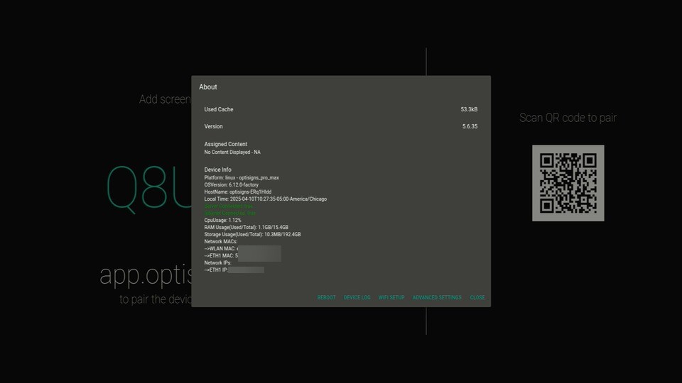 promax player about menu