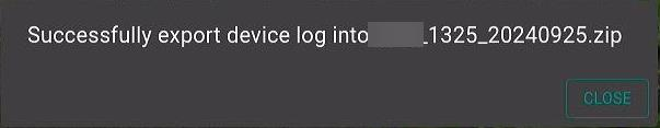 device log export confirmation