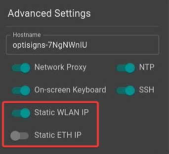 static IP wlanip vs ethip