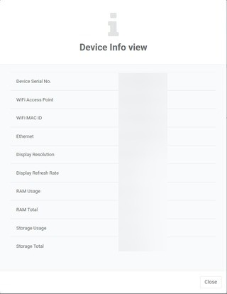 device info view menu
