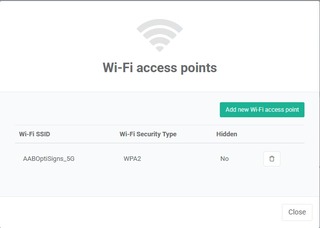 wifi access points menu