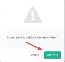 remote control activate