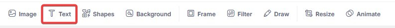 text button location