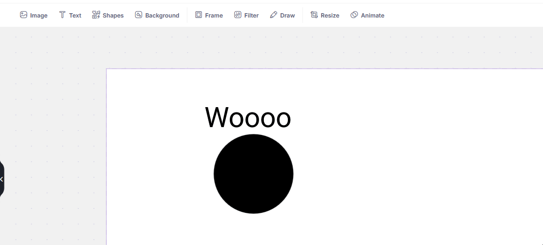shape click changed top menu