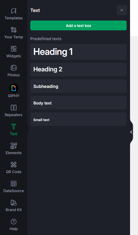 text left navbar