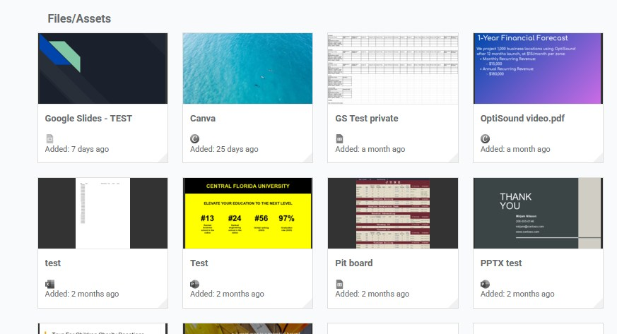 files assets selector document widget