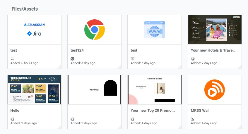 files assets selector apps widget