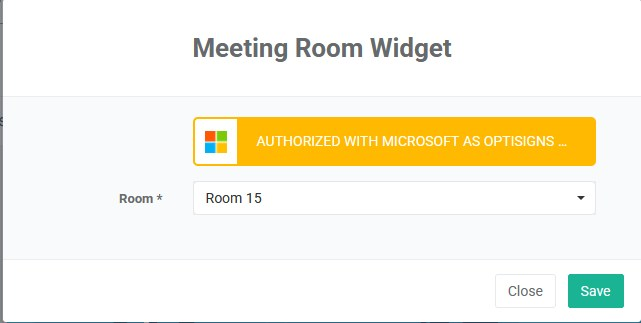 meeting room widget selection
