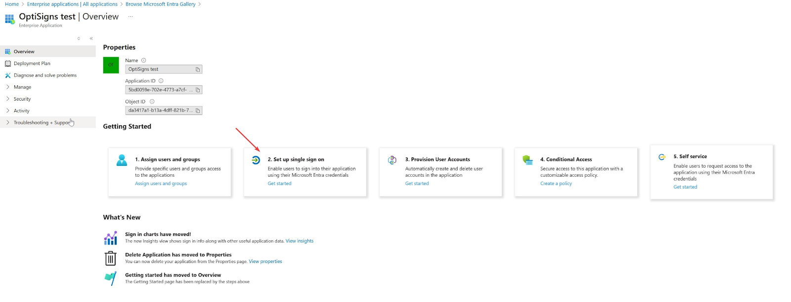 setting up single sign on ms azure