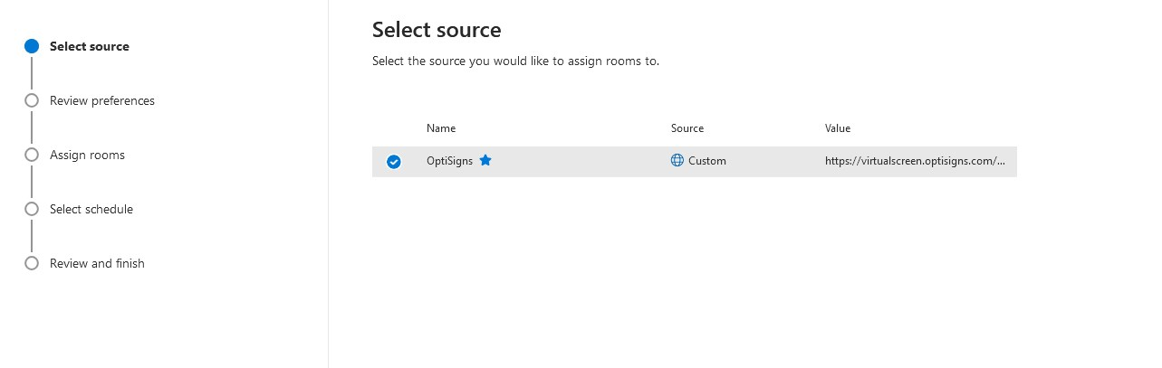 teams rooms assign to rooms select source