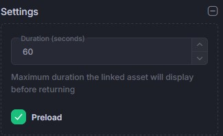 settings options