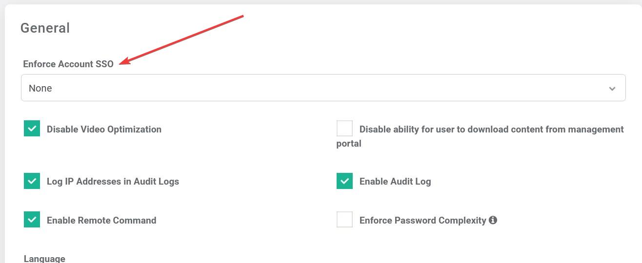 optisigns enforce sso option