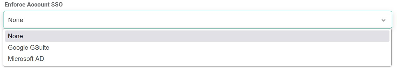 optisigns enforce sso dropdown options