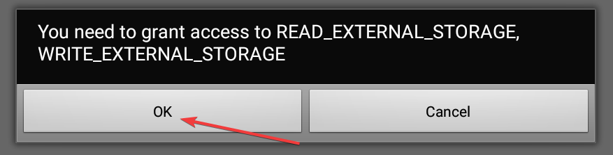 grant access to external storage ok