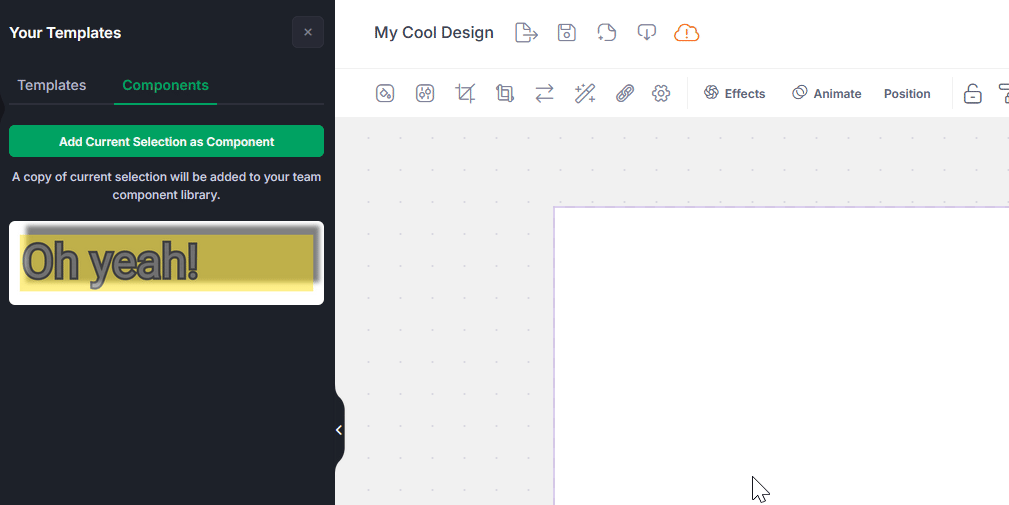 add component to design