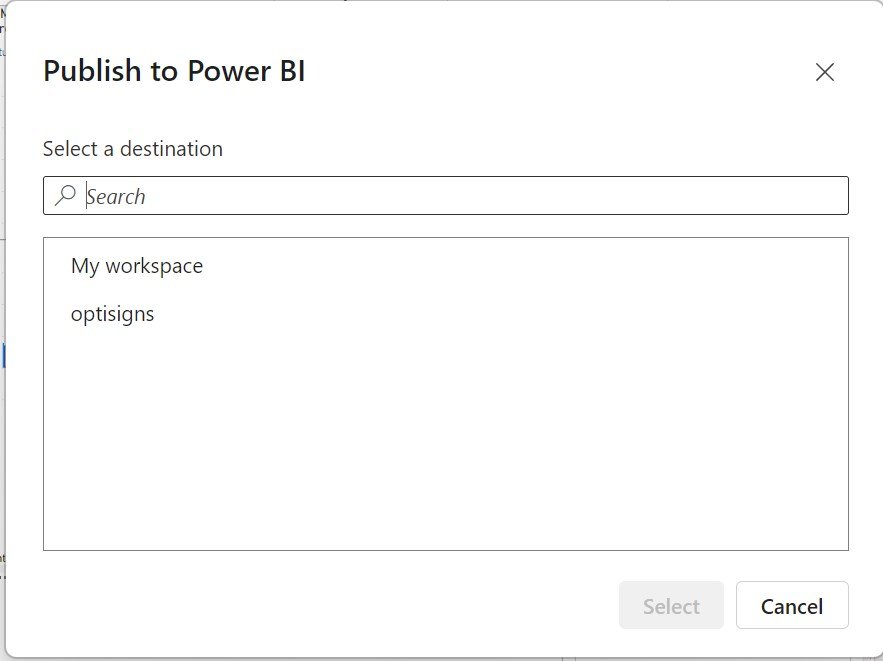 workspace publish power bi
