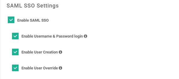 saml sso settings checklist