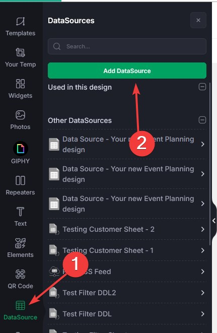 how to add a datasource