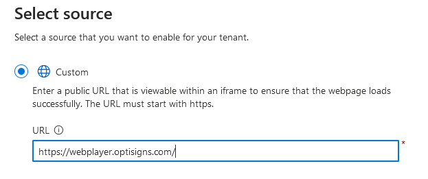 custom source ms teams rooms optisigns web player
