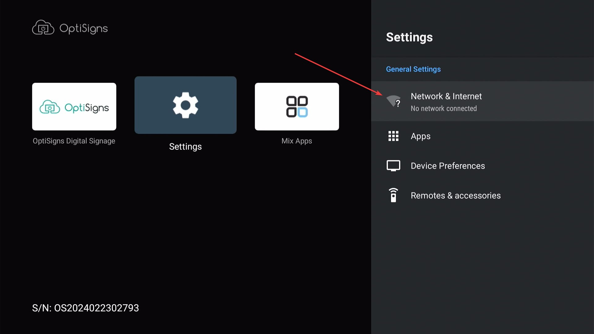 access network optisigns player