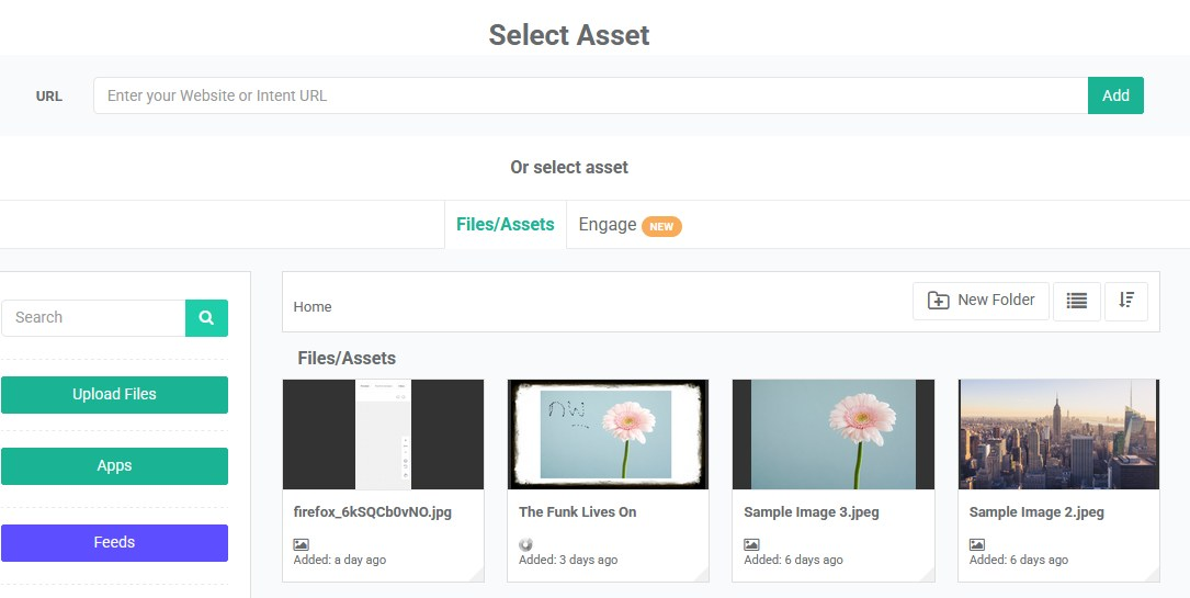 select asset screen