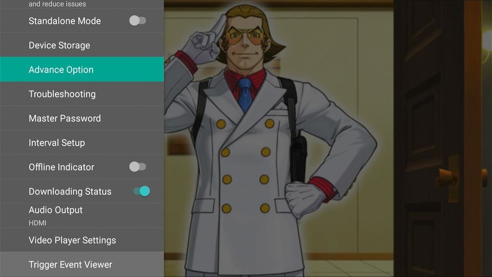 optisigns android stick side menu 2