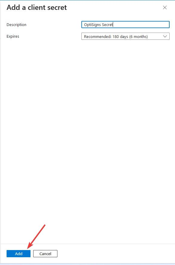 how to add a client secret
