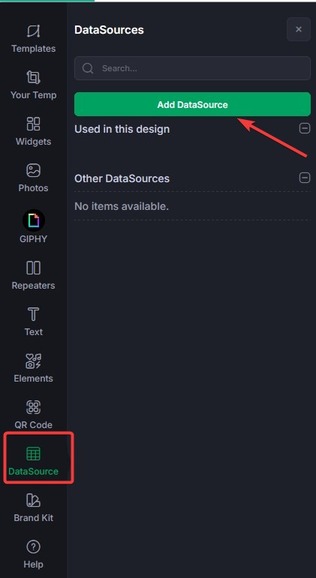 datasource location designer