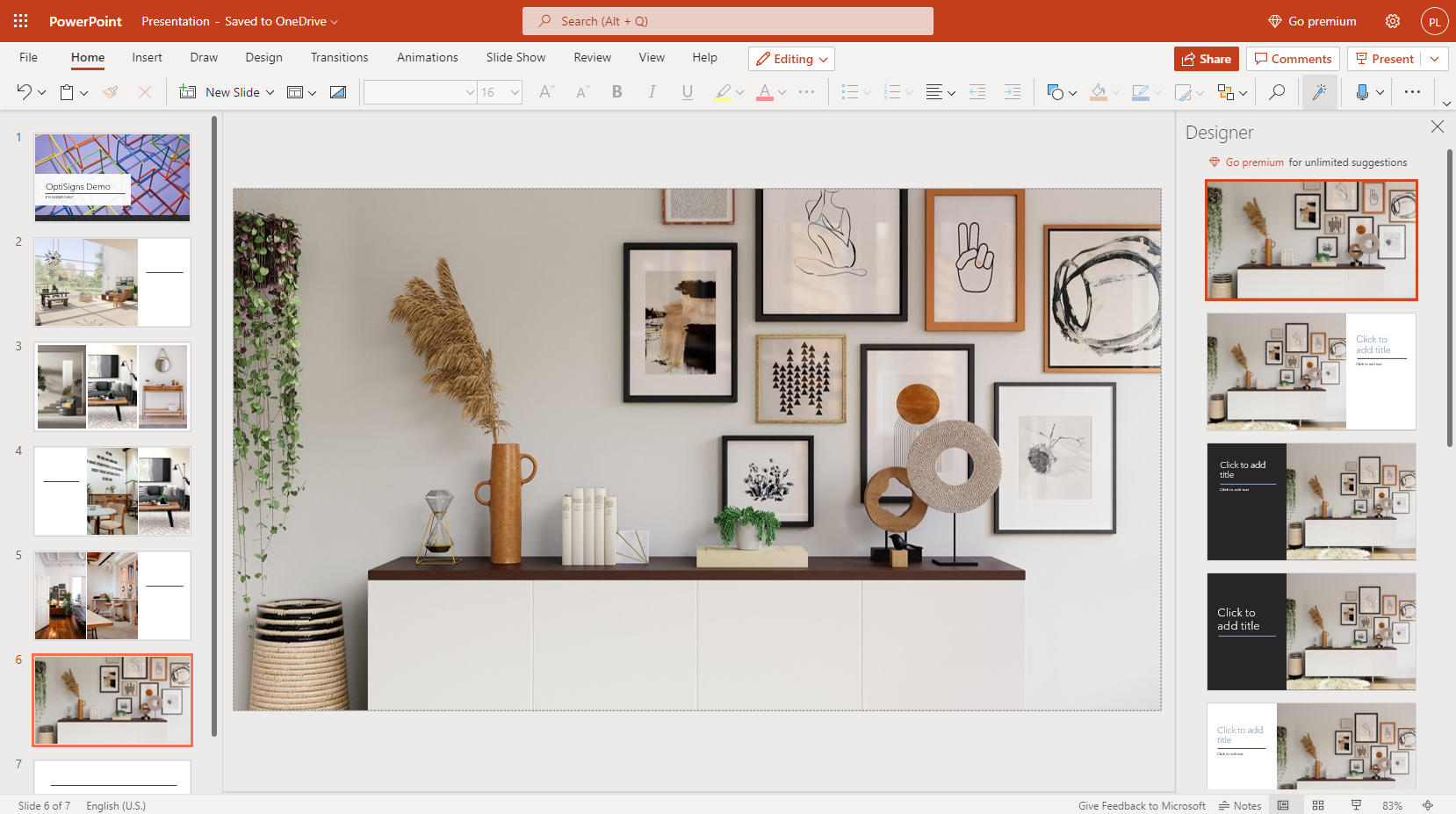 powerpoint tutorial image showing interior of a room