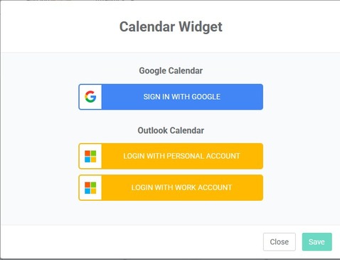 permisos del widget de calendario