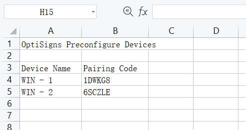 preconfigure devices downloaded csv file