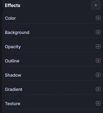 effects side menu closed