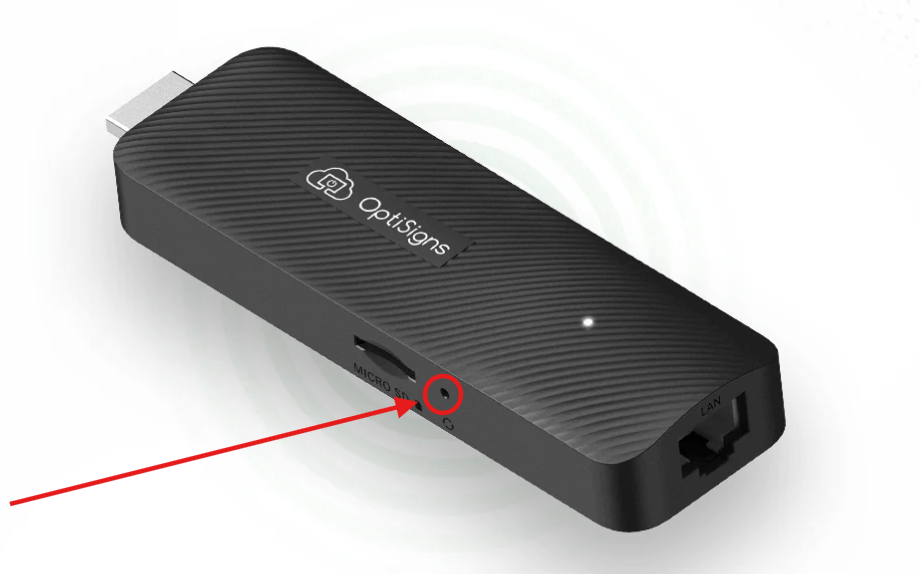 optisigns gen 3 player hard reset hole
