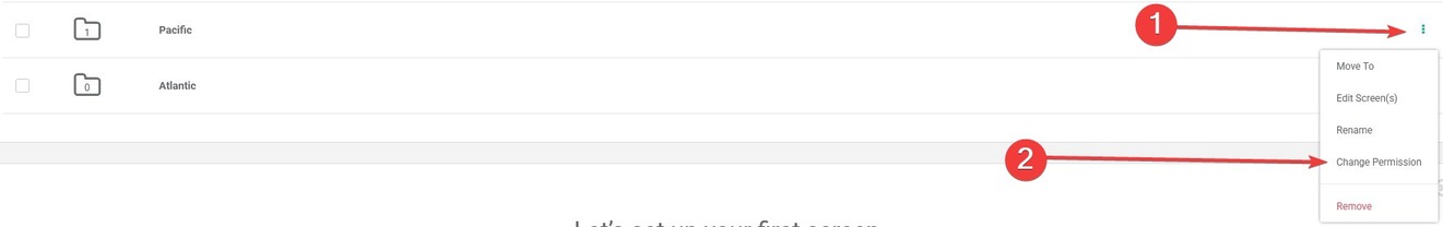 find change permission tab on folder