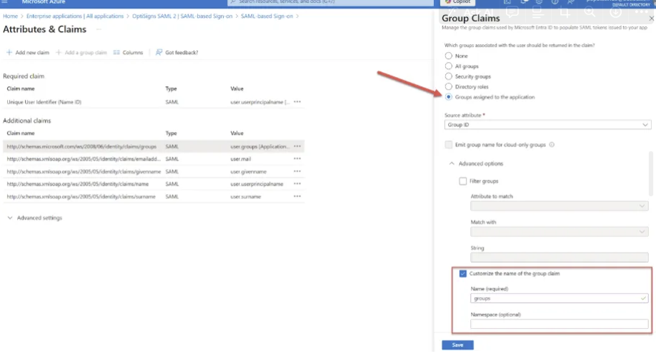 group claims error fix