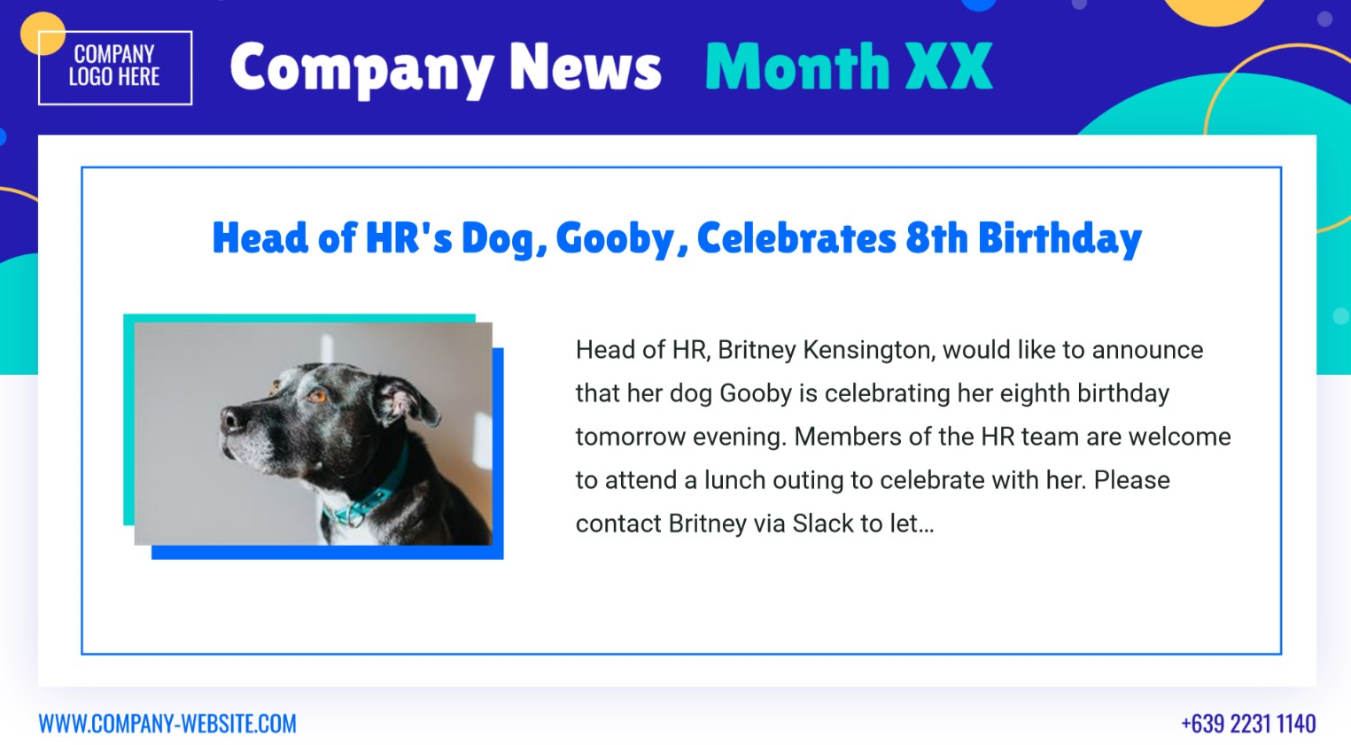 custom news feed with text elements