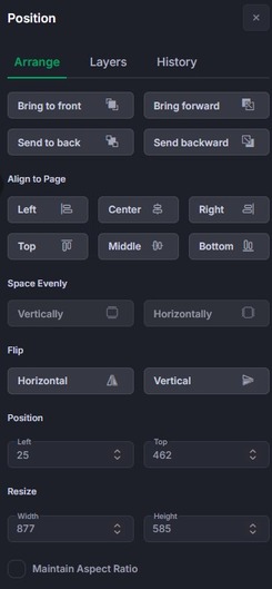 position options side menu