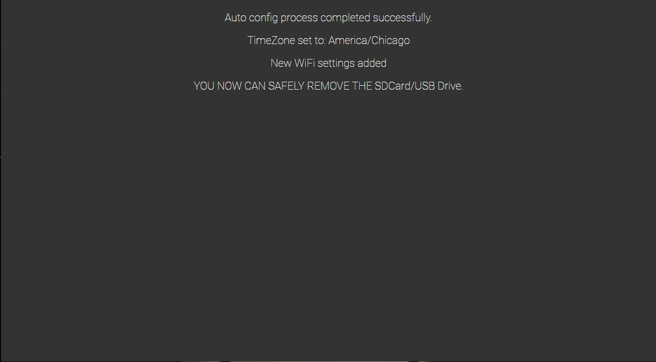 mass provisioning success screen